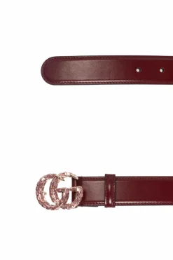 Gucci BURGUNDY Belt with logo