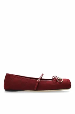 Gucci BURGUNDY Horsebit ballerinas