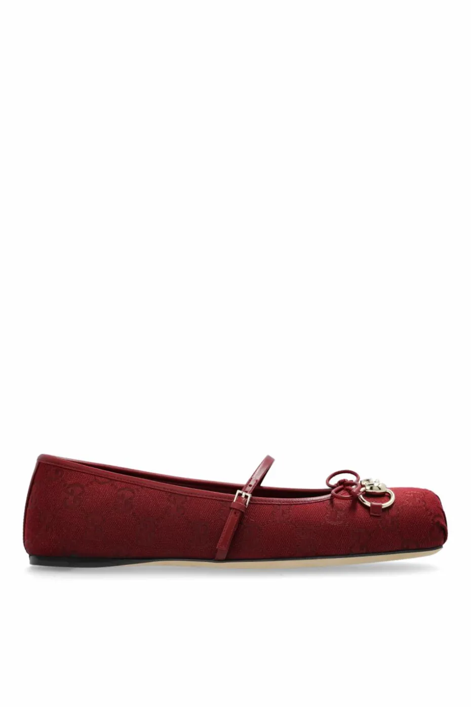 Gucci BURGUNDY Horsebit ballerinas