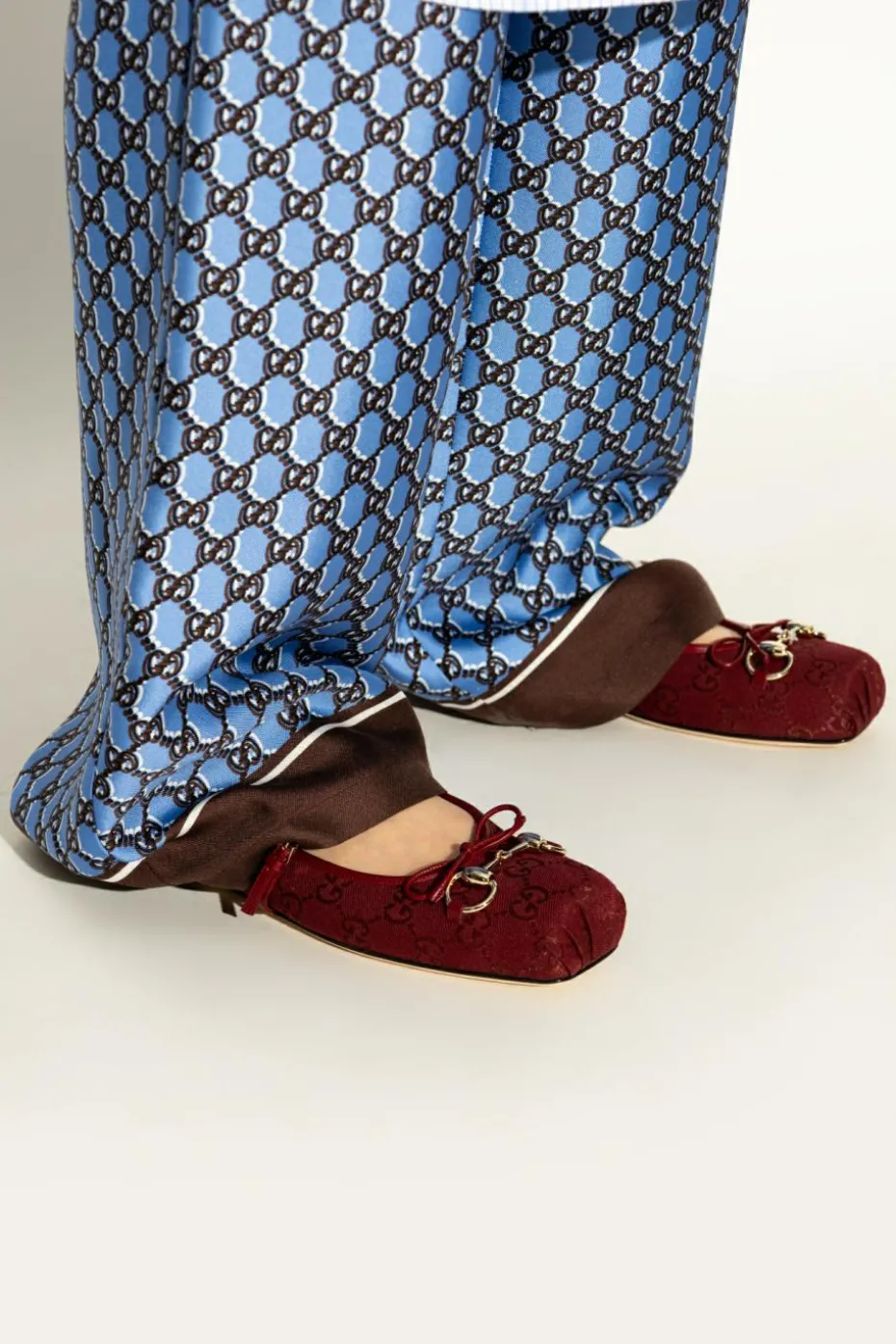 Gucci BURGUNDY Horsebit ballerinas