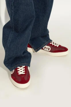 Gucci BURGUNDY Lace-up sneakers