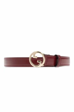 Gucci BURGUNDY Leather belt