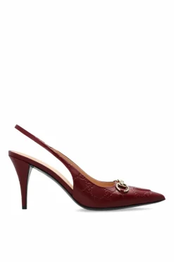 Gucci BURGUNDY Leather high-heeled shoes