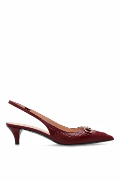 Gucci BURGUNDY Leather high-heeled shoes