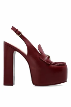 Gucci BURGUNDY Leather platform shoes