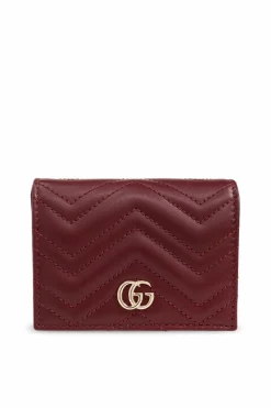 Gucci BURGUNDY Leather wallet with logo