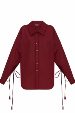 Gucci BURGUNDY Shirt with lace trim