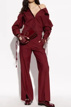 Gucci BURGUNDY Shirt with lace trim