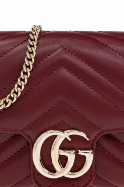 Gucci BURGUNDY Shoulder bag GG Marmont Super Mini