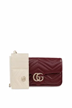 Gucci BURGUNDY Shoulder bag GG Marmont Super Mini