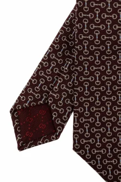Gucci BURGUNDY Silk tie