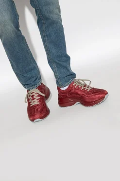 Gucci BURGUNDY Sneakers with logo