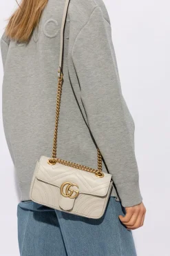 Gucci cream ‘GG Marmont Mini’ shoulder bag