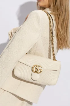 Gucci cream 'GG Marmont' shoulder bag