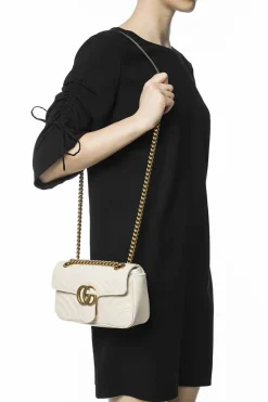 Gucci cream 'GG Marmont' shoulder bag