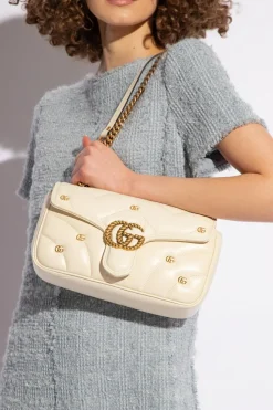 Gucci cream ‘GG Marmont Small’ shoulder bag