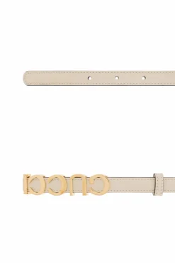 Gucci cream Leather belt with logo