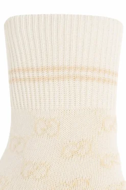 Gucci cream Monogrammed socks