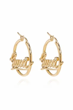 Gucci GOLD Brass earrings with logo