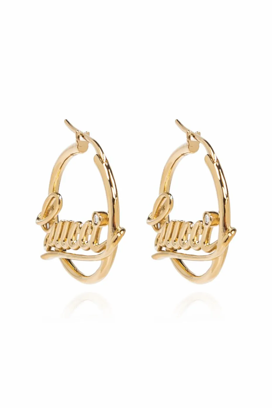 Gucci GOLD Brass earrings with logo