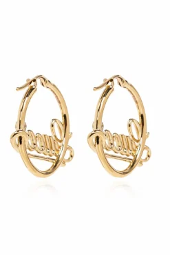 Gucci GOLD Brass earrings with logo