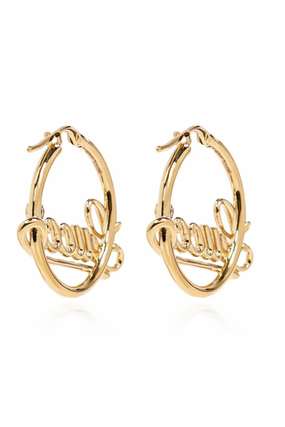 Gucci GOLD Brass earrings with logo