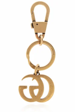 Gucci GOLD Keychain with logo-shaped charm