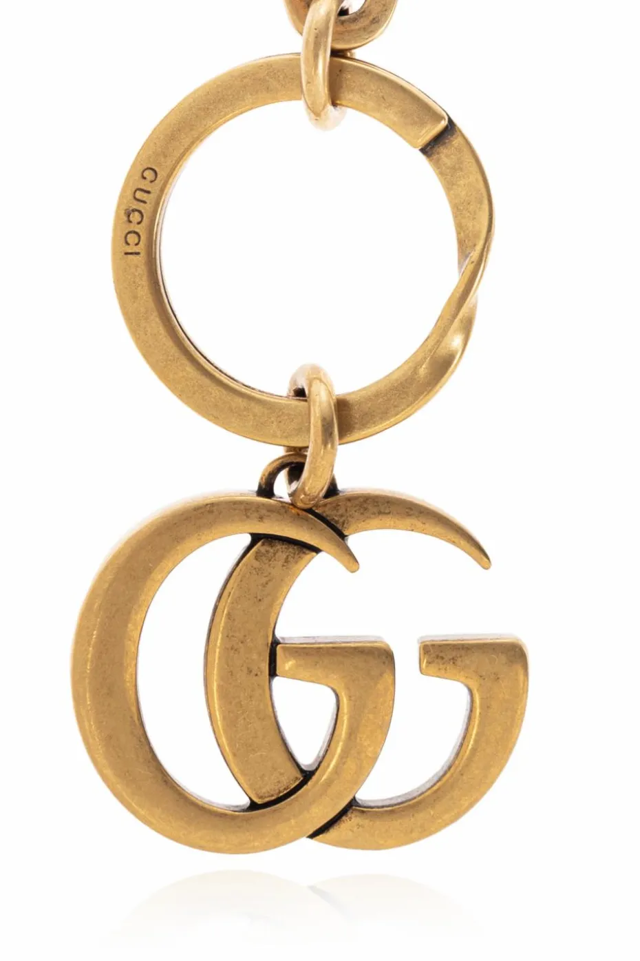 Gucci GOLD Keychain with logo-shaped charm