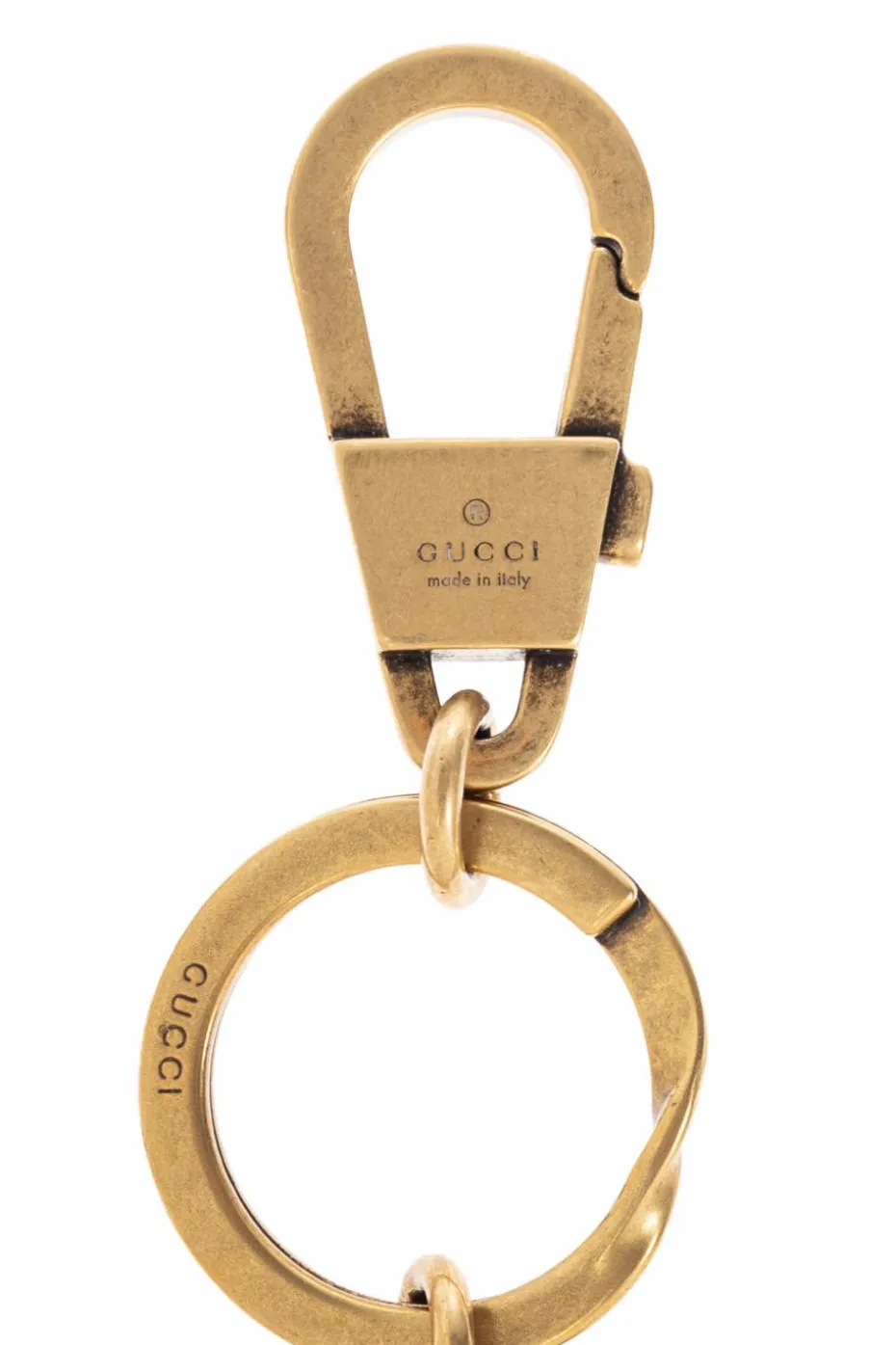 Gucci GOLD Keychain with logo-shaped charm