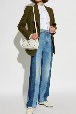 Gucci GREEN Double-breasted blazer with 'GG' pattern