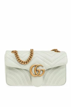 Gucci GREEN ‘GG Marmont Small’ quilted shoulder bag