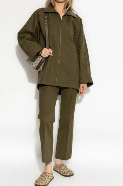 Gucci GREEN Jacket with 'GG' pattern