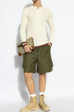 Gucci GREEN Monogram shorts