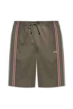 Gucci GREEN Shorts with characteristic 'Web' belt