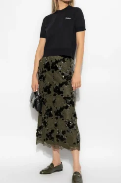 Gucci GREEN Skirt with decorative trim