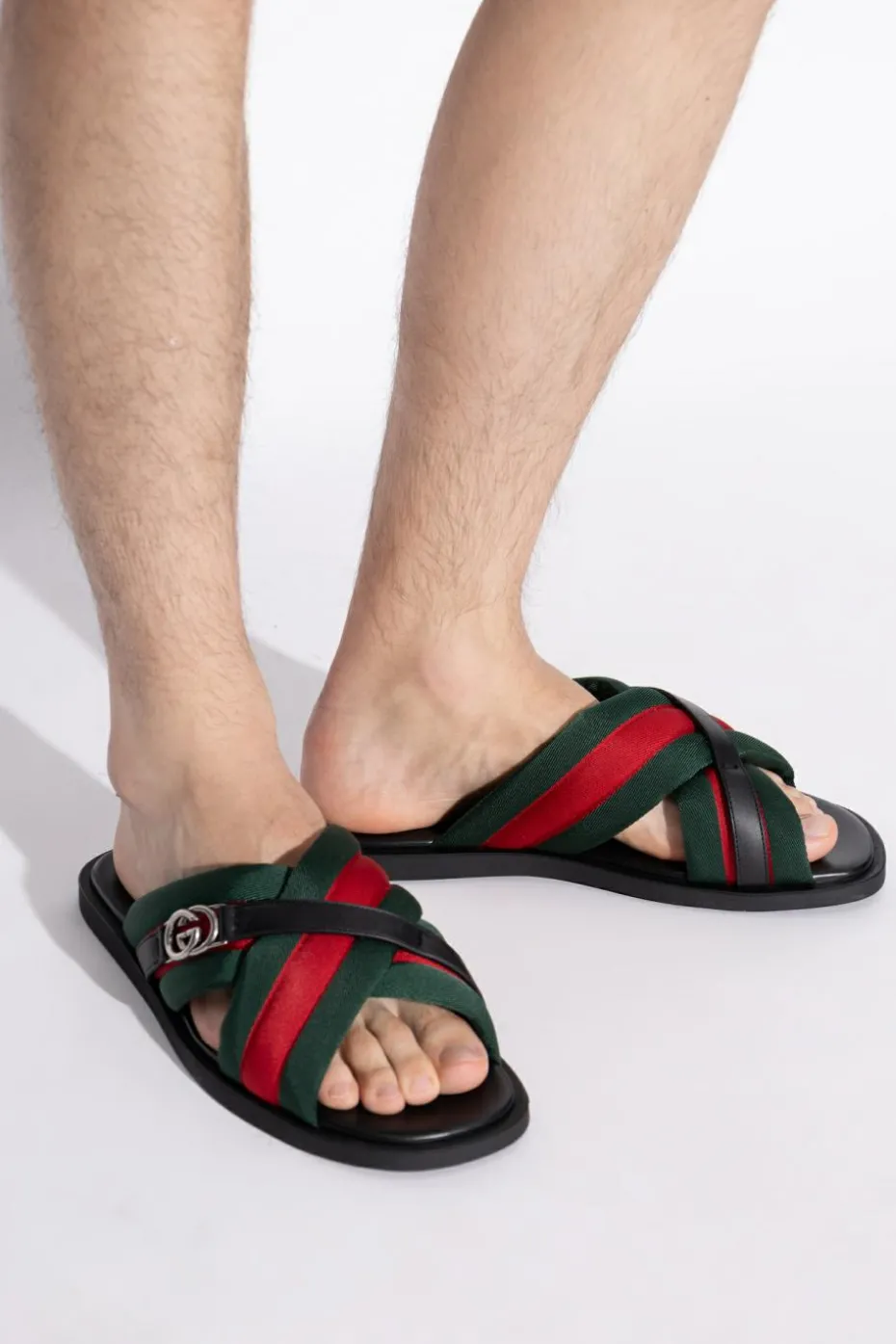 Gucci GREEN Slides with logo