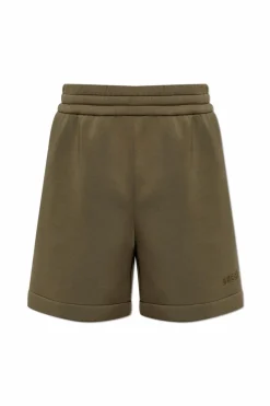 Gucci GREEN Sweat shorts with embroidered logo