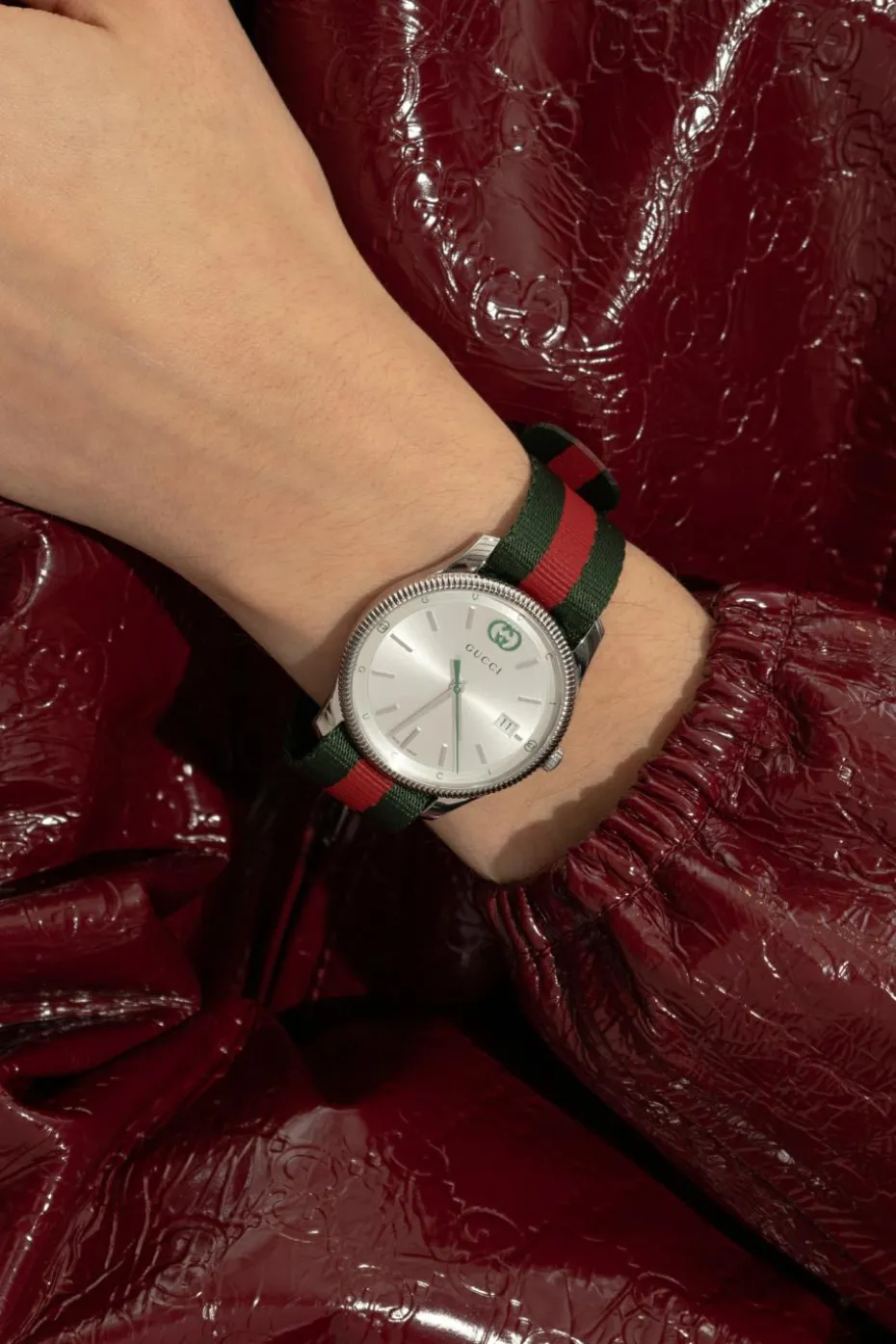 Gucci GREEN Watch with Web strap