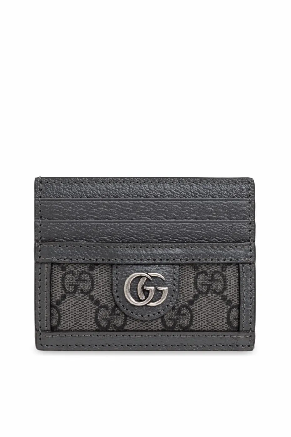 Gucci GREY Canvas 'GG Supreme' card case