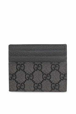 Gucci GREY Canvas 'GG Supreme' card case
