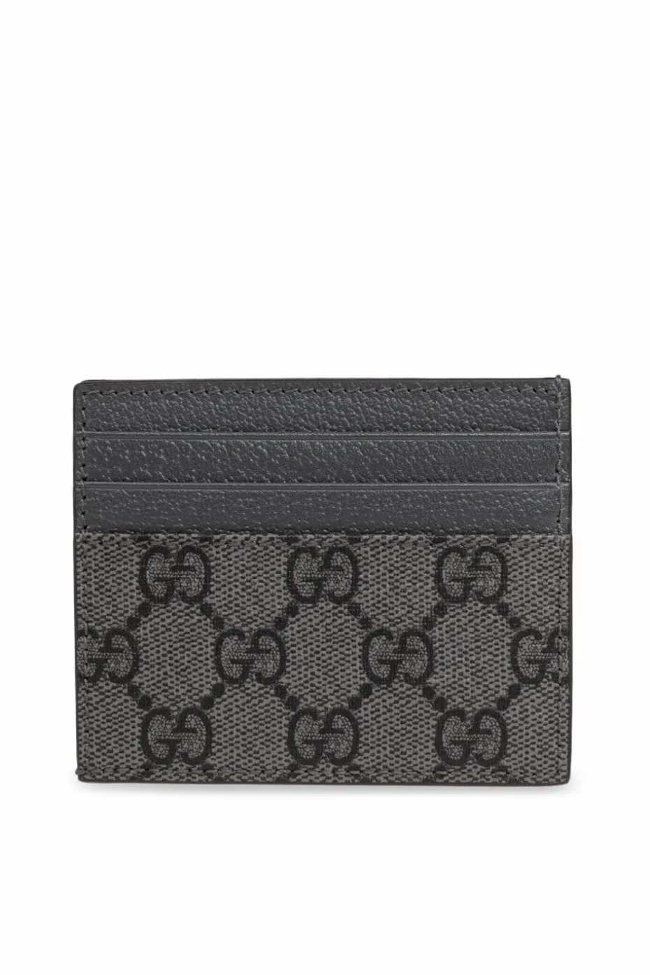 Gucci GREY Canvas 'GG Supreme' card case