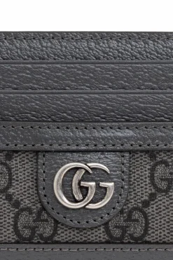Gucci GREY Canvas 'GG Supreme' card case