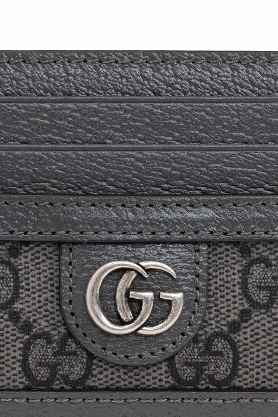Gucci GREY Canvas 'GG Supreme' card case