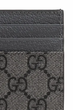 Gucci GREY Canvas 'GG Supreme' card case