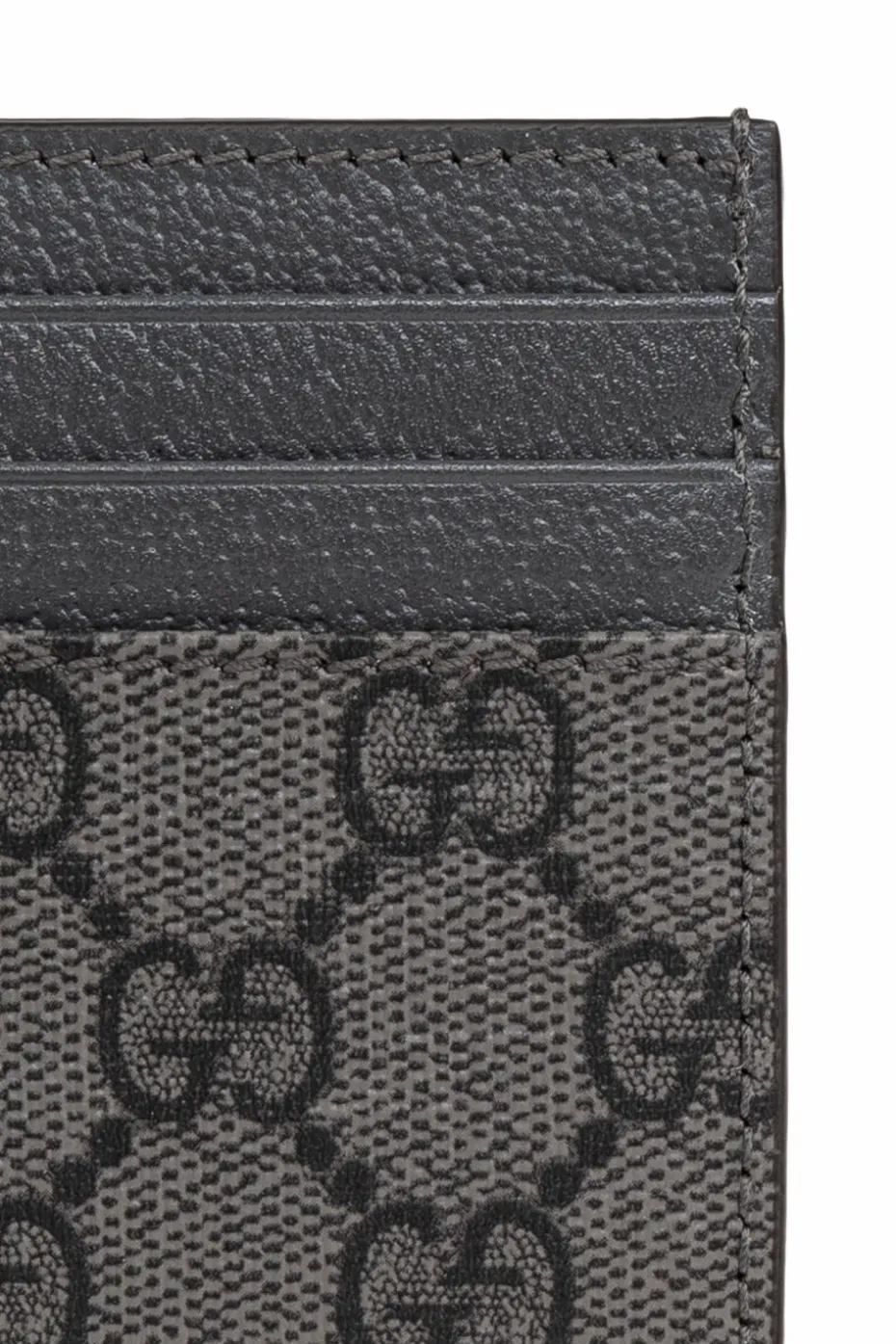 Gucci GREY Canvas 'GG Supreme' card case