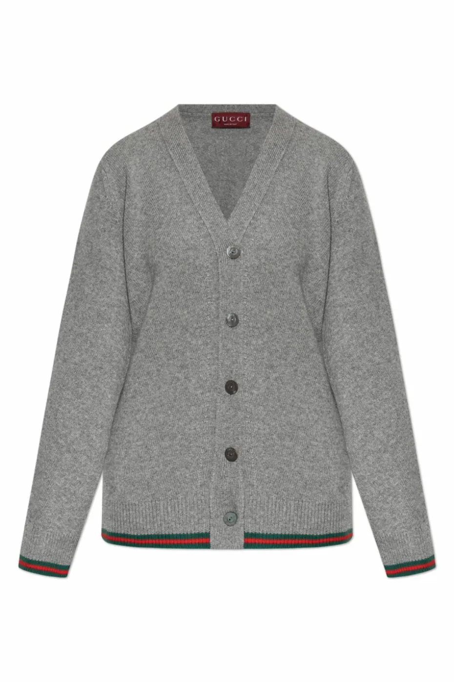 Gucci GREY Cardigan with signature belt Web