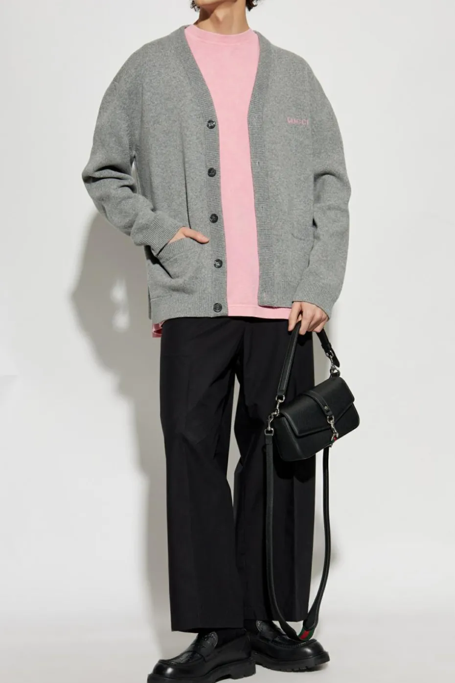Gucci GREY Cardigan with Pockets