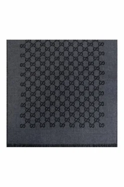 Gucci GREY 'GG' Pattern Scarf