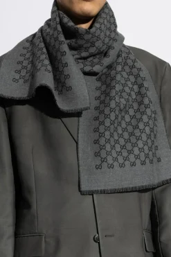 Gucci GREY 'GG' Pattern Scarf
