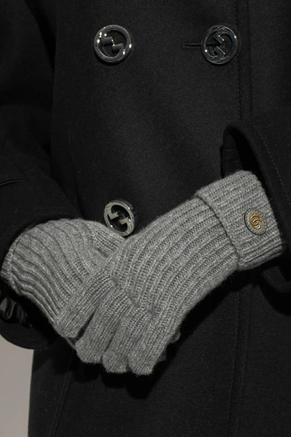Gucci GREY Gloves with logo